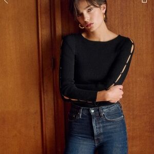 Sezane Grace Bodysuit Black - Size S